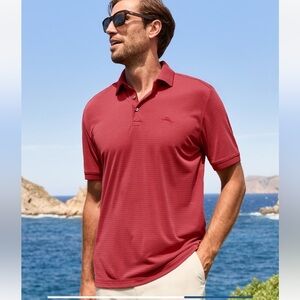 TOMMY BAHAMA Via Verde IslandZone Polo Size XL Tropical Vacation Resortwear EUC